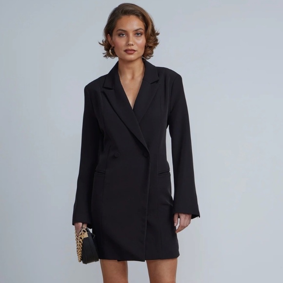 Jay Godfrey NWT ACE MINI TUXEDO BLAZER/DRESS BLACK - Picture 1 of 13